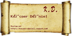 Kácser Dániel névjegykártya