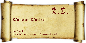 Kácser Dániel névjegykártya